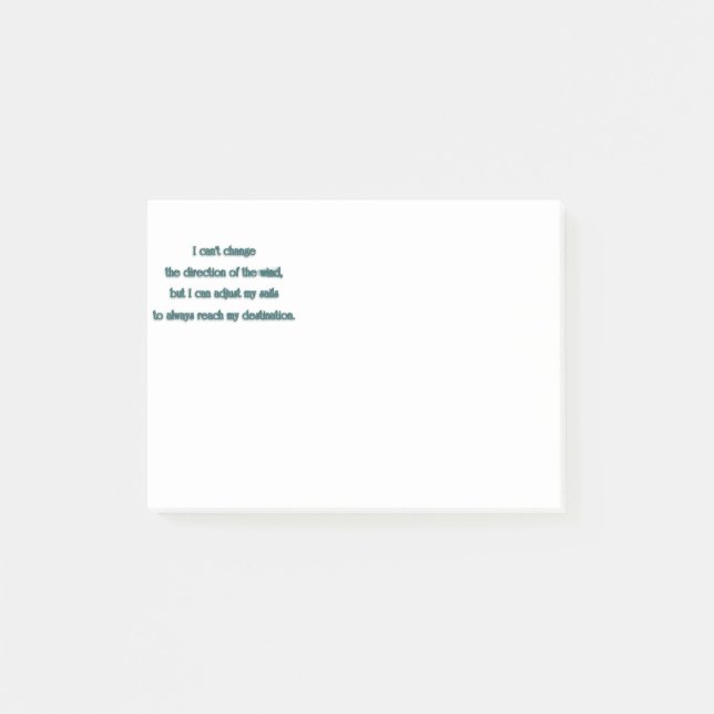 Inspirerande citat - jag kan inte ändra riktning . post-it block (Framsida)