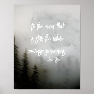 inspirerande citat Lao Tzu-texten om misty gräs Poster