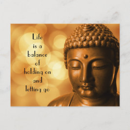 Inspirerande citat med en Buddha-bild Vykort