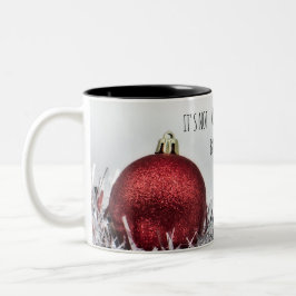 Inspirerande citat med röd glitter julgranskula Två-Tonad mugg