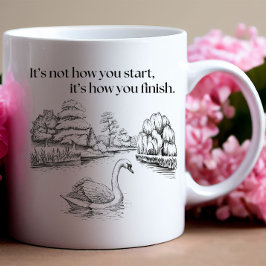 inspirerande citat med svan kaffemugg