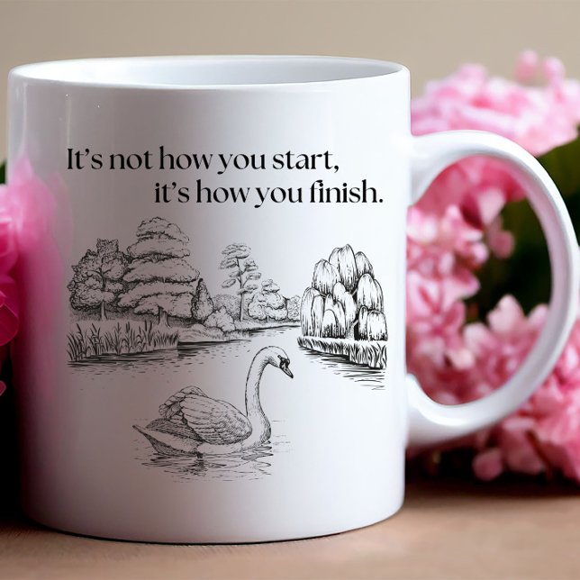 inspirerande citat med svan kaffemugg (Skapare uppladdad)