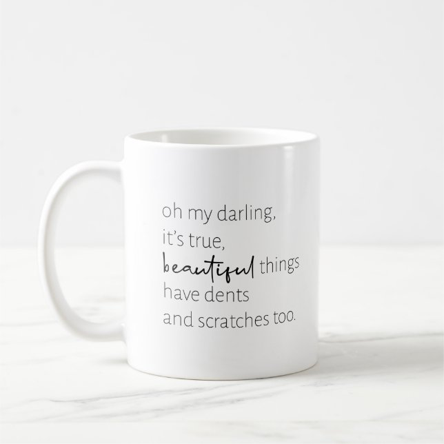 Inspirerande Citat Mugg | Svart och Vit  (Vänster)
