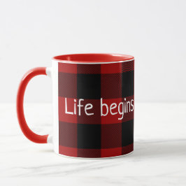 inspirerande citat på buffalo plaid mugg