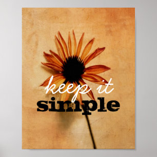 inspirerande citat poster behålla den enkla blomma