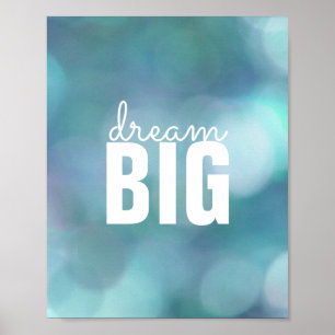 inspirerande citat poster drömmen stor på blått