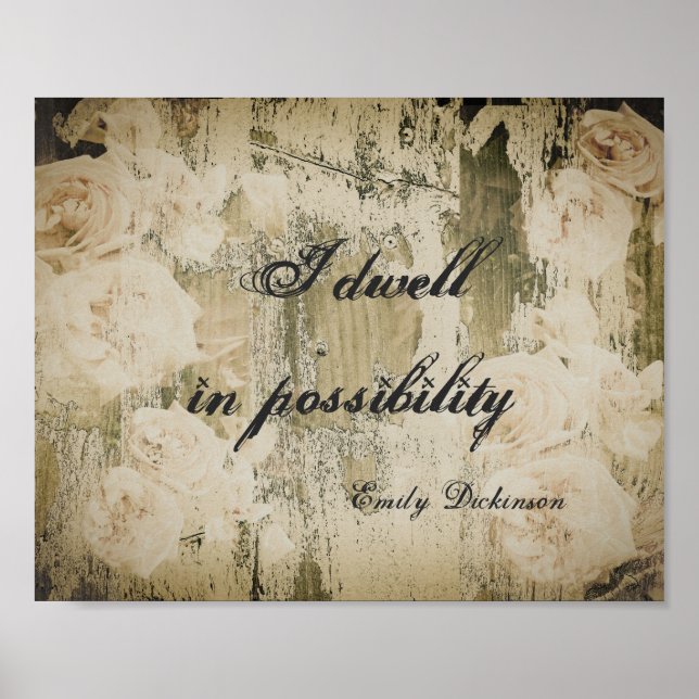 inspirerande citat poster shabby chic (Framsidan)