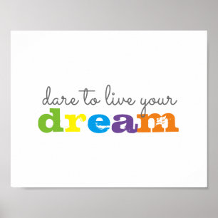 inspirerande citat poster våga drömma om väggkonst
