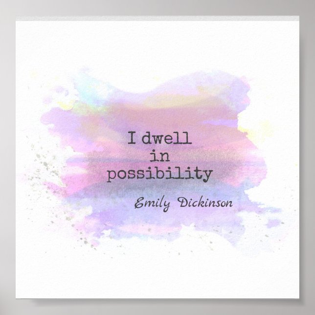 inspirerande Dickinson litterär citat soft färg Poster (Framsidan)