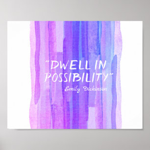 inspirerande Dickinson litterärt citat lila blue Poster