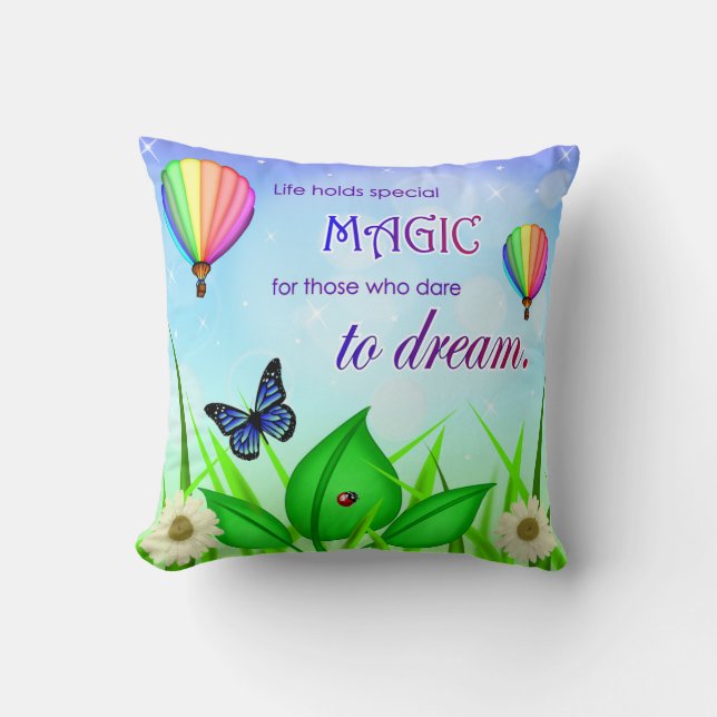 Inspirerande drömcitat kastkudde kudde (Framsida)
