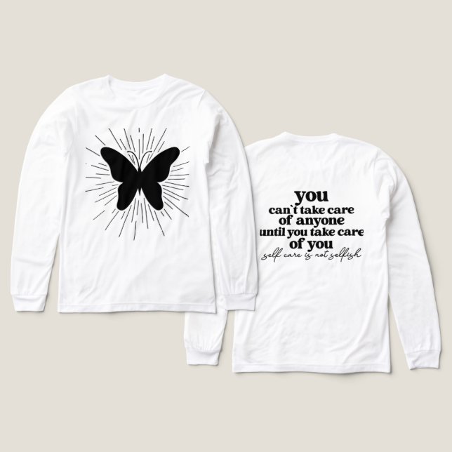 Inspirerande egenvård t shirt (Design framsida och baksida)
