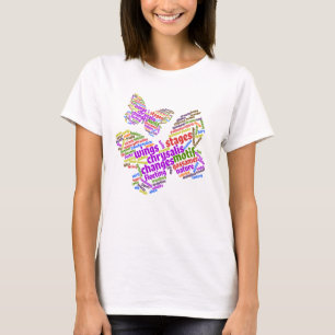 Inspirerande Elegant Fjäril Tag Cloud T Shirt