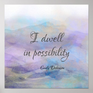 inspirerande Emily Dickinson citerar vattenfärg Poster