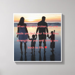 Inspirerande familjecitat på canvas