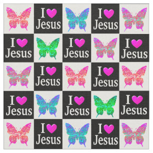 INSPIRERANDE FÄRGBUTTRYCKLIGEN I KÄRLEK JESUS FA TYG