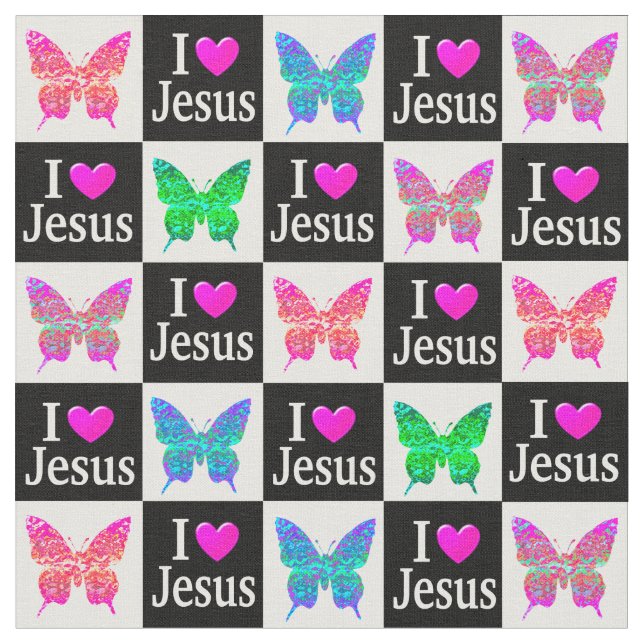INSPIRERANDE FÄRGBUTTRYCKLIGEN I KÄRLEK JESUS FABR TYG (Närbild)