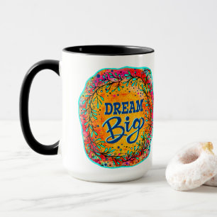 Inspirerande färgstark Dream Big Inspiritivity Mugg