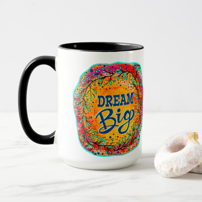 Inspirerande färgstark Dream Big Inspiritivity Mugg (Med munk)