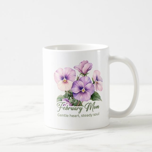 Inspirerande februari födelsedagsblomma mammas wra kaffemugg (Höger)