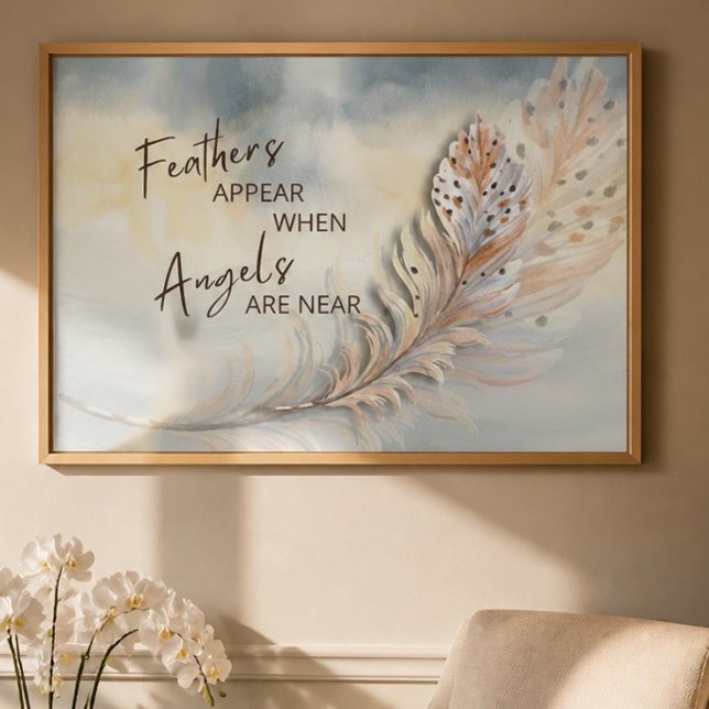 Inspirerande fjäder & ängelcitat vattenfärg poster (Skapare uppladdad)