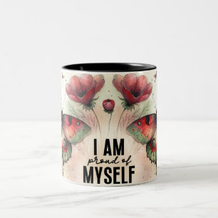Inspirerande fjärilsomslag Två-Tonad mugg