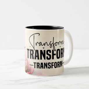 Inspirerande fjärilsomslag Två-Tonad mugg