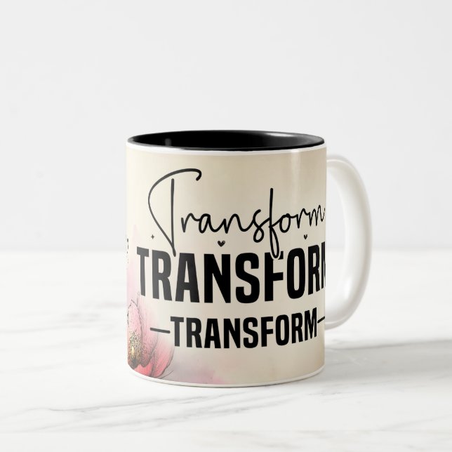 Inspirerande fjärilsomslag Två-Tonad mugg (Framsida höger)