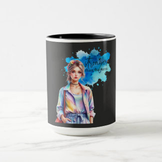 Inspirerande flicka grafik mugg