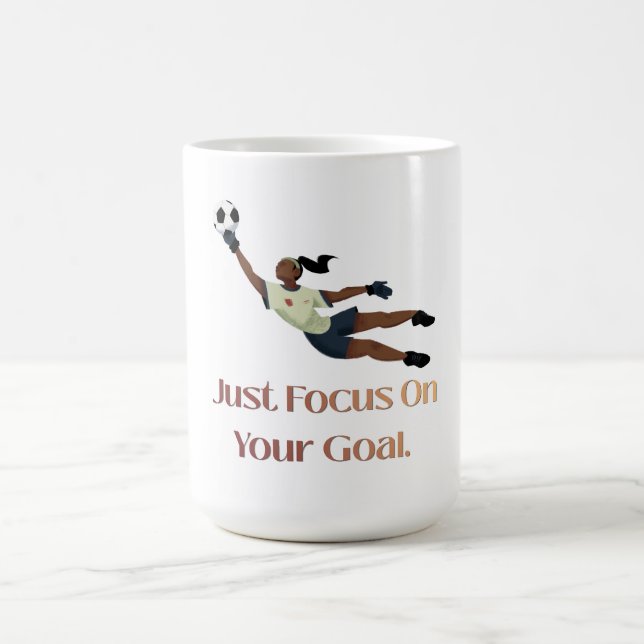 Inspirerande fotbollsmålvakt grafisk t-shirt kaffemugg (Center)