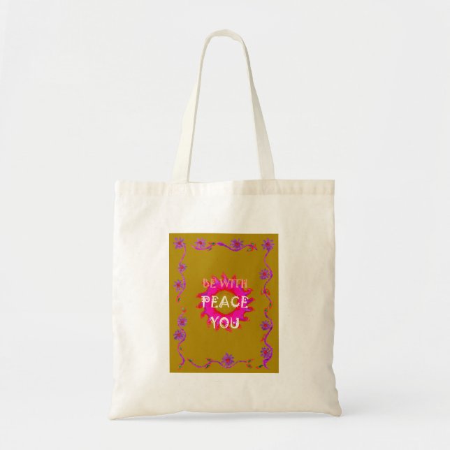 Inspirerande fred vare med dig Vector Design Art Tygkasse (Framsidan)