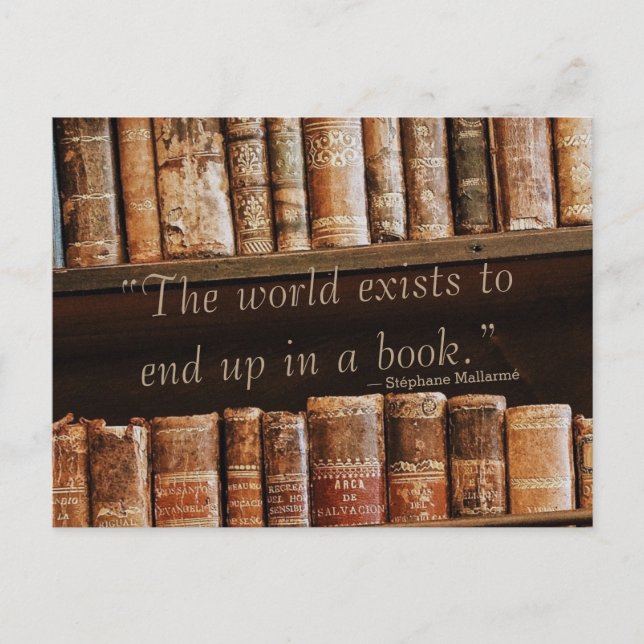 Inspirerande gammal Bok-citat Vykort (Framsida)