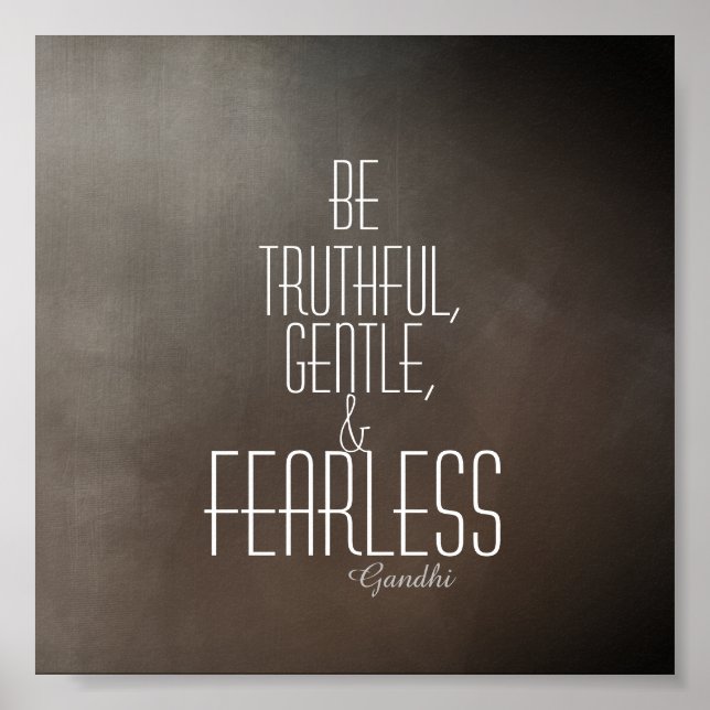 inspirerande Gandhi-citat poster grått (Framsidan)