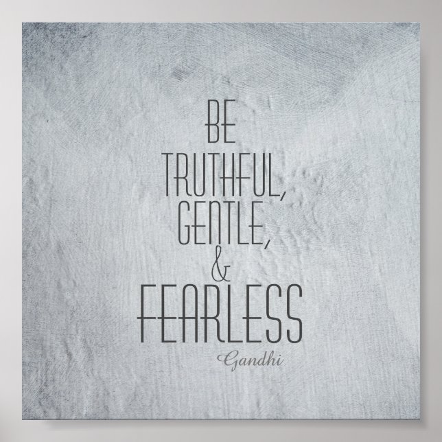 inspirerande Gandhi-citat poster grått (Framsidan)