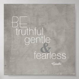 inspirerande Gandhi-citat poster grått och vit