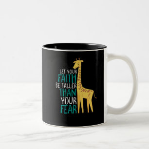 Inspirerande Giraff Tro Högre Än Rädsla Två-Tonad Mugg
