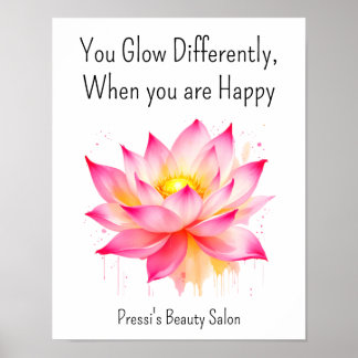 Inspirerande glädje-citat Rosa egenvård  Poster