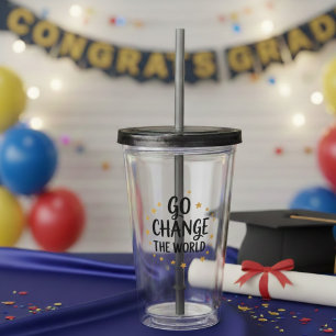 Inspirerande Gör skillnad i världen Examen Citat Take Away Mugg