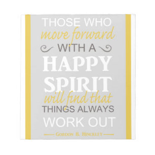 inspirerande gordon b hinckley lds-citat anteckningsblock