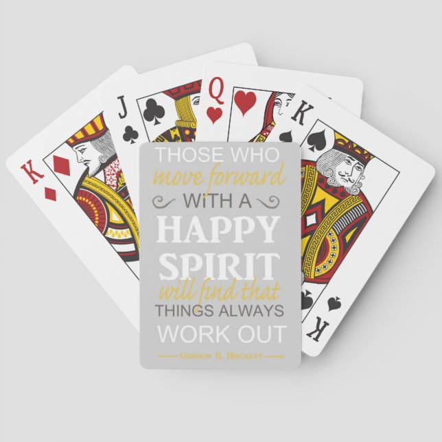 inspirerande gordon b hinckley lds-citat spel kort (Baksidan)