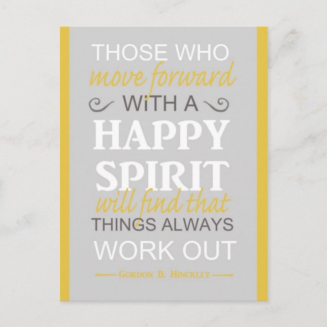 inspirerande gordon b hinckley lds-citat vykort (Framsida)