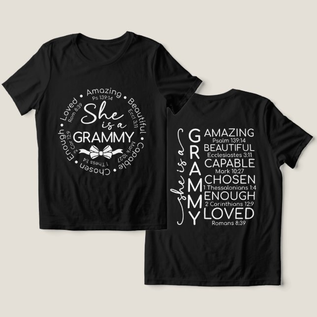 Inspirerande Grammy T Shirt (Design fram och bak)