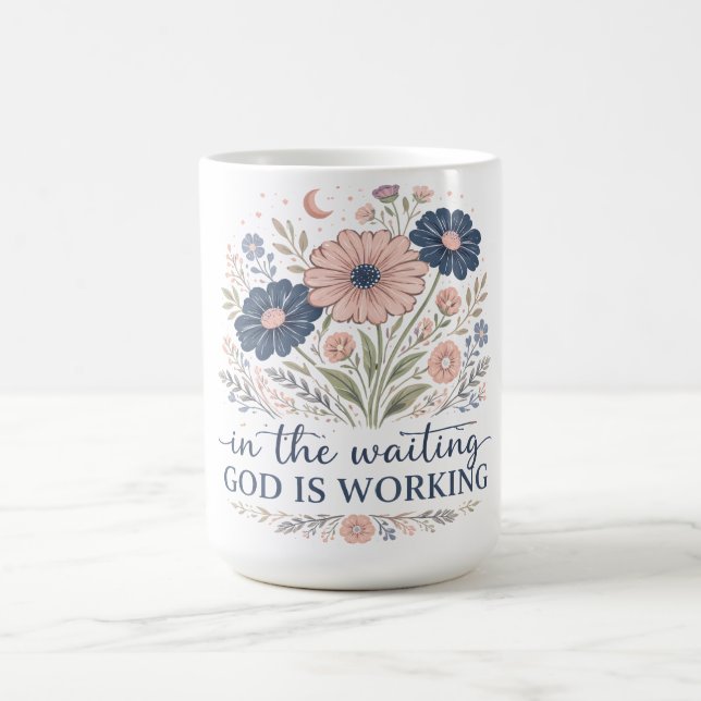 Inspirerande Gud Väntar Kaffemugg (Center)