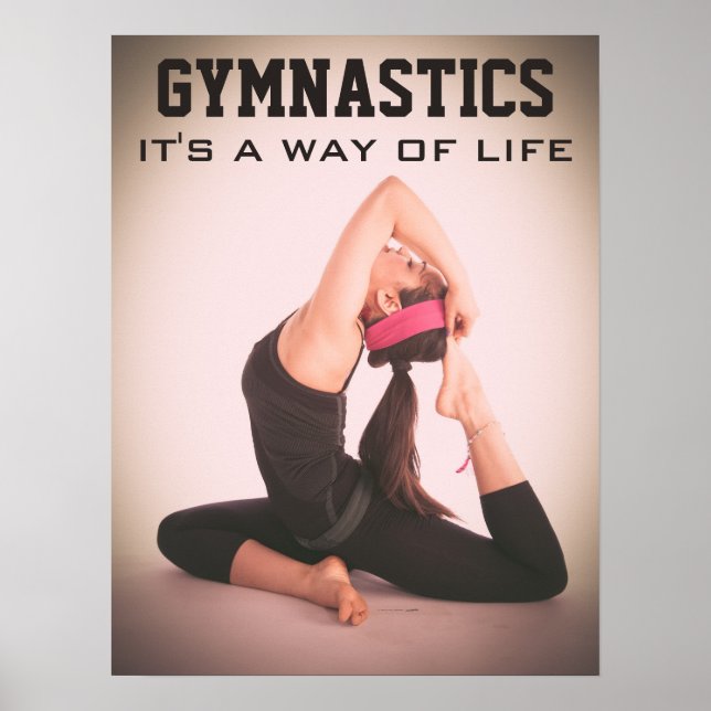 Inspirerande gymnastikcitat poster (Framsidan)