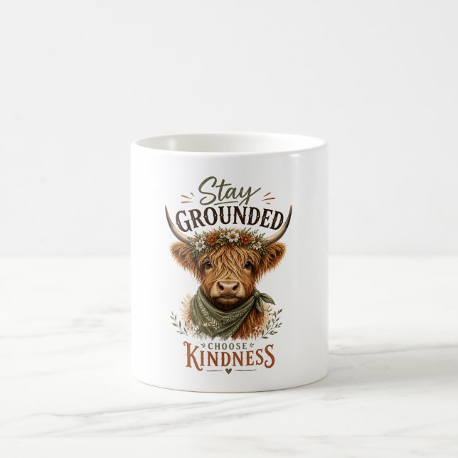 Inspirerande Highland Ko Stay Grounded Kaffemugg (Center)