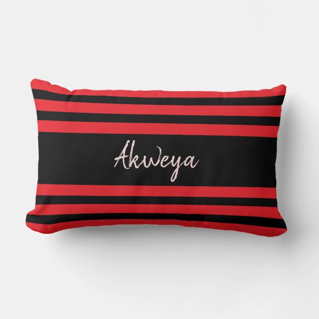 Inspirerande Idoma röd och svart Lumbarkudde (Framsida)