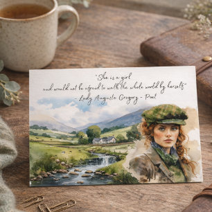 Inspirerande Irländsk Tjej Citat-Akvarell Irland Helg Vykort