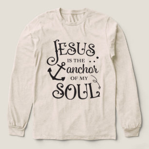 Inspirerande Jesus ankare själ ord konst T Shirt