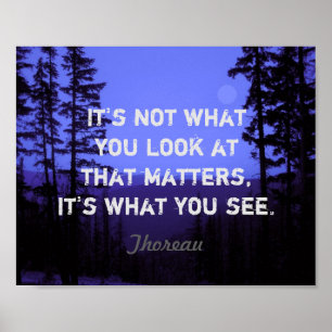 inspirerande karaktär poster Thoreau-citat blått