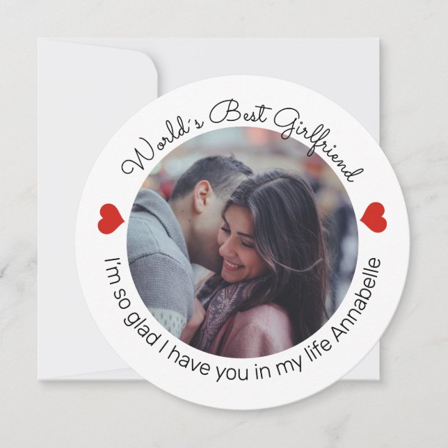 Inspirerande kärlek Lägg till eget foto och meddel Julkort (Framsida)